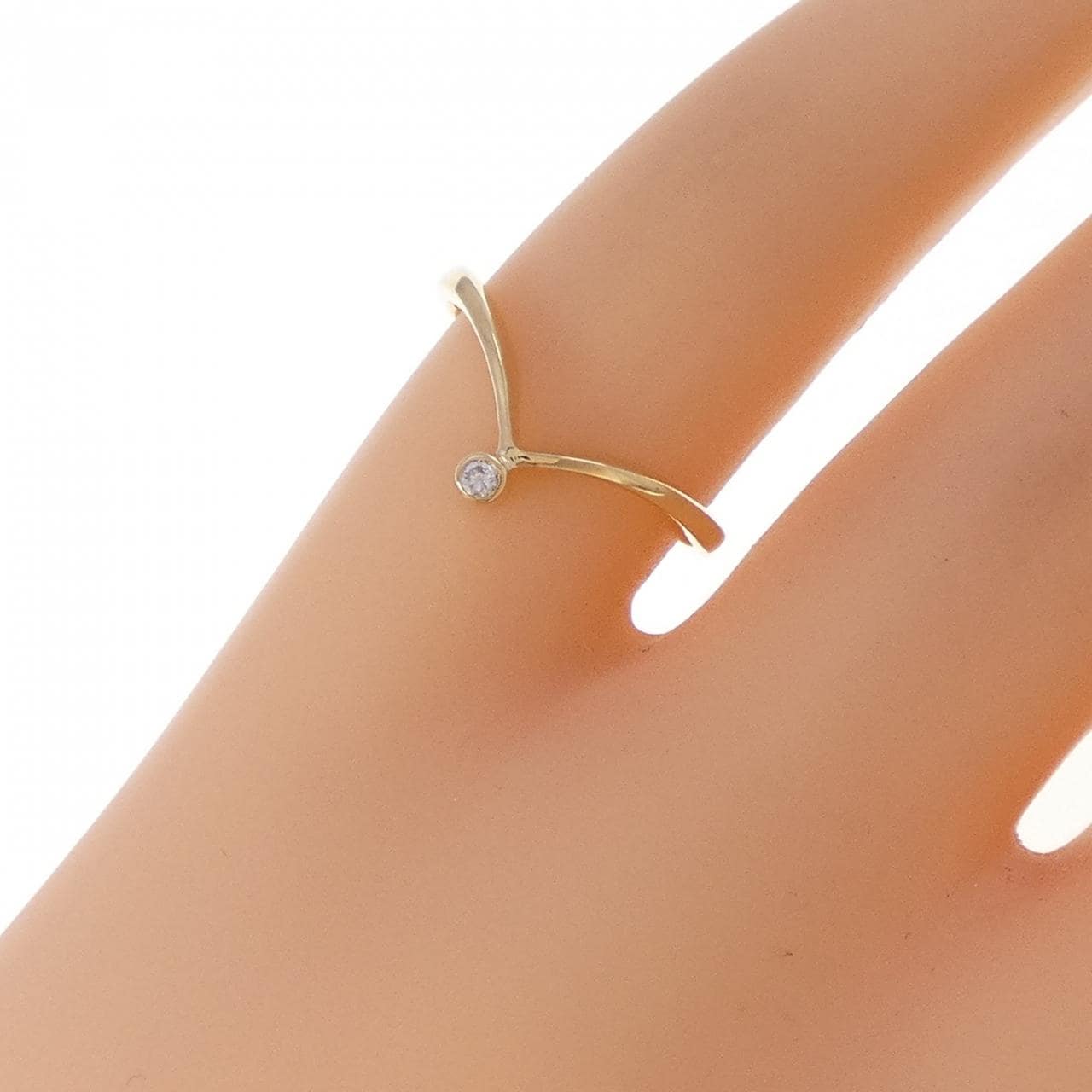 K18YG ダイヤモンド ピンキーリング