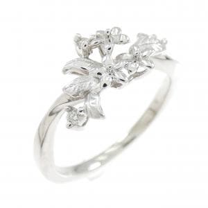 純PT フラワー ダイヤモンド リング 0.04CT