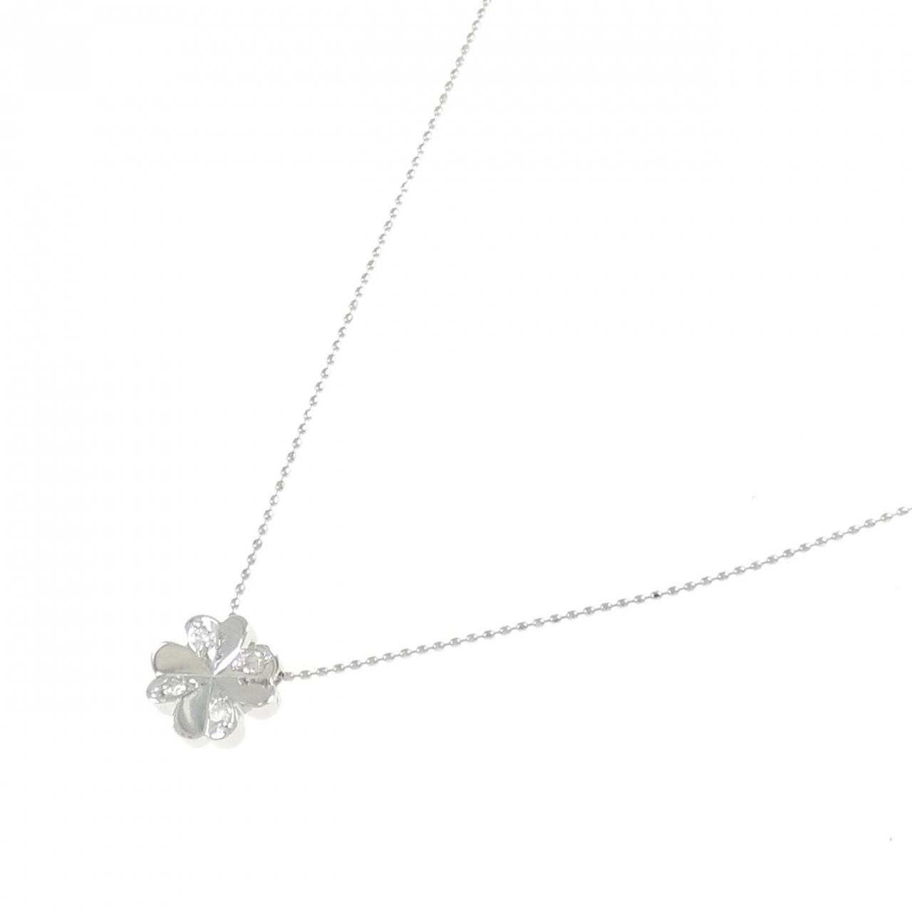 PT900/PT850 クローバー ダイヤモンド ネックレス 0.13CT