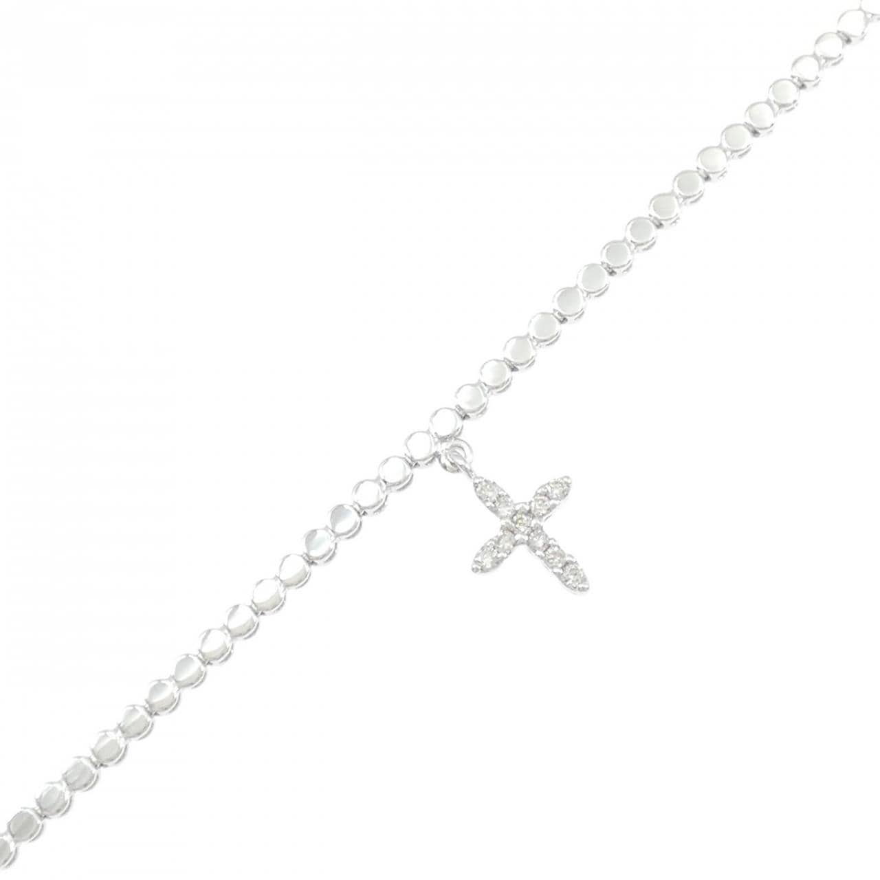 K18WG クロス ダイヤモンド ブレスレット 0.10CT