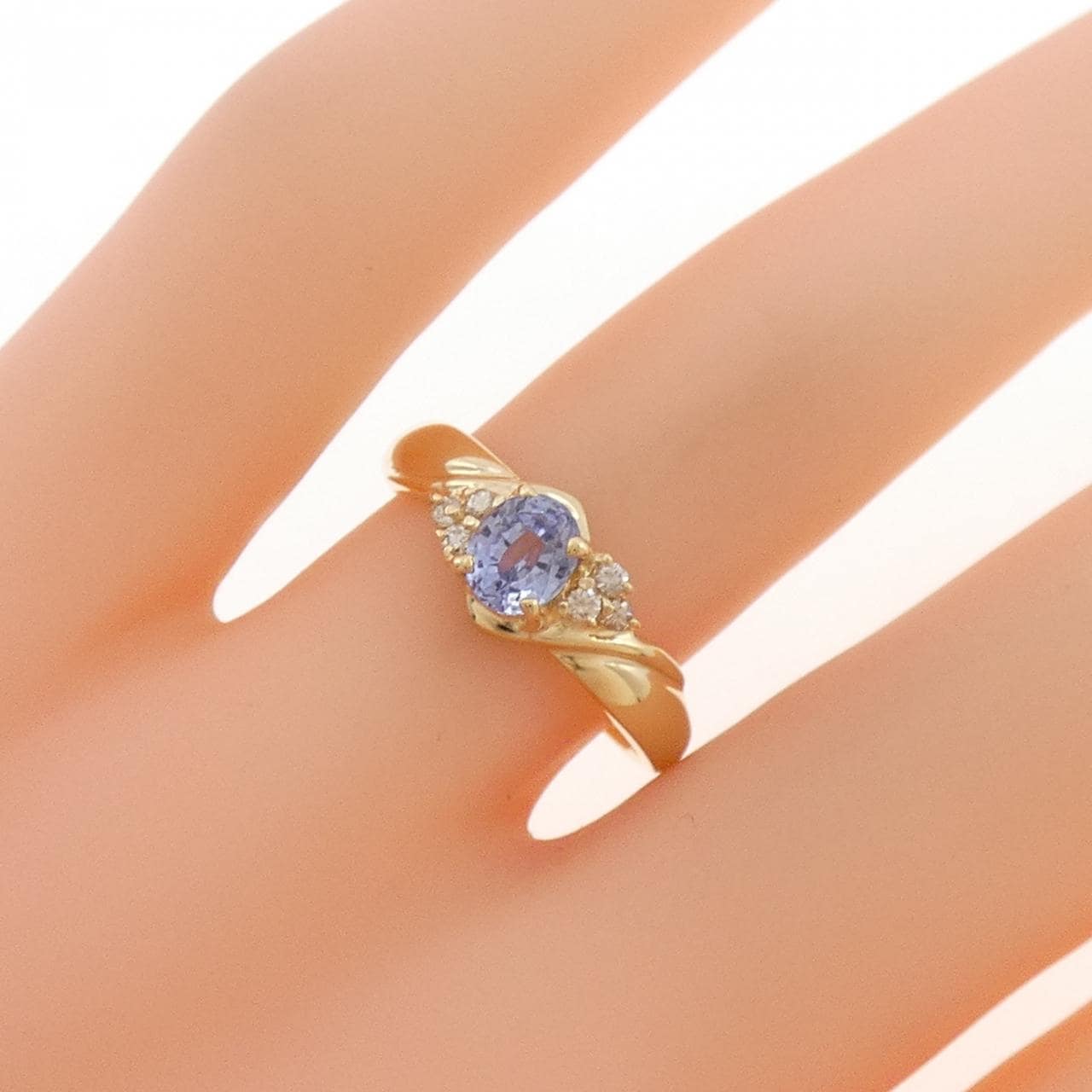 K18YG サファイヤ リング 0.48CT