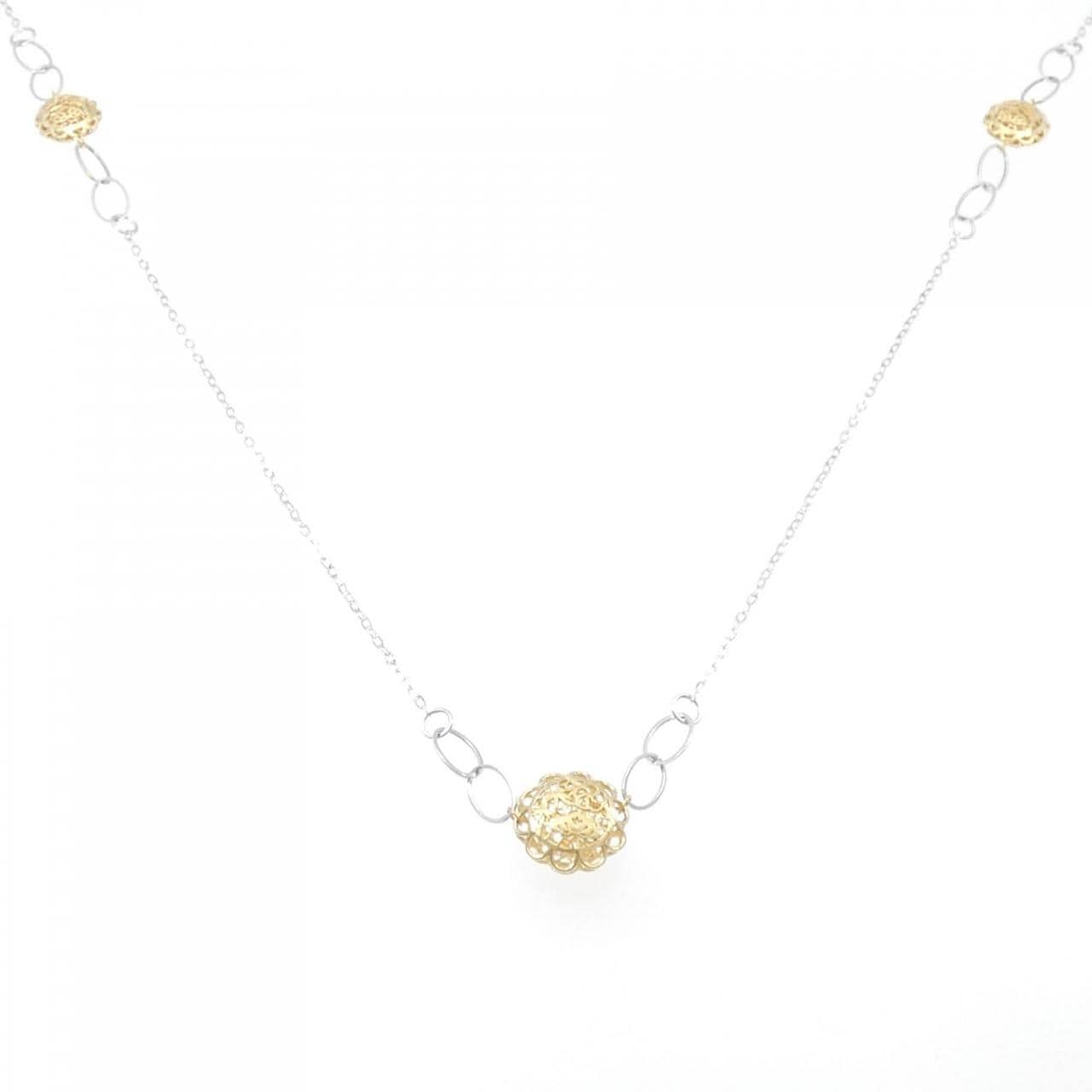 750WG/750YG flower necklace