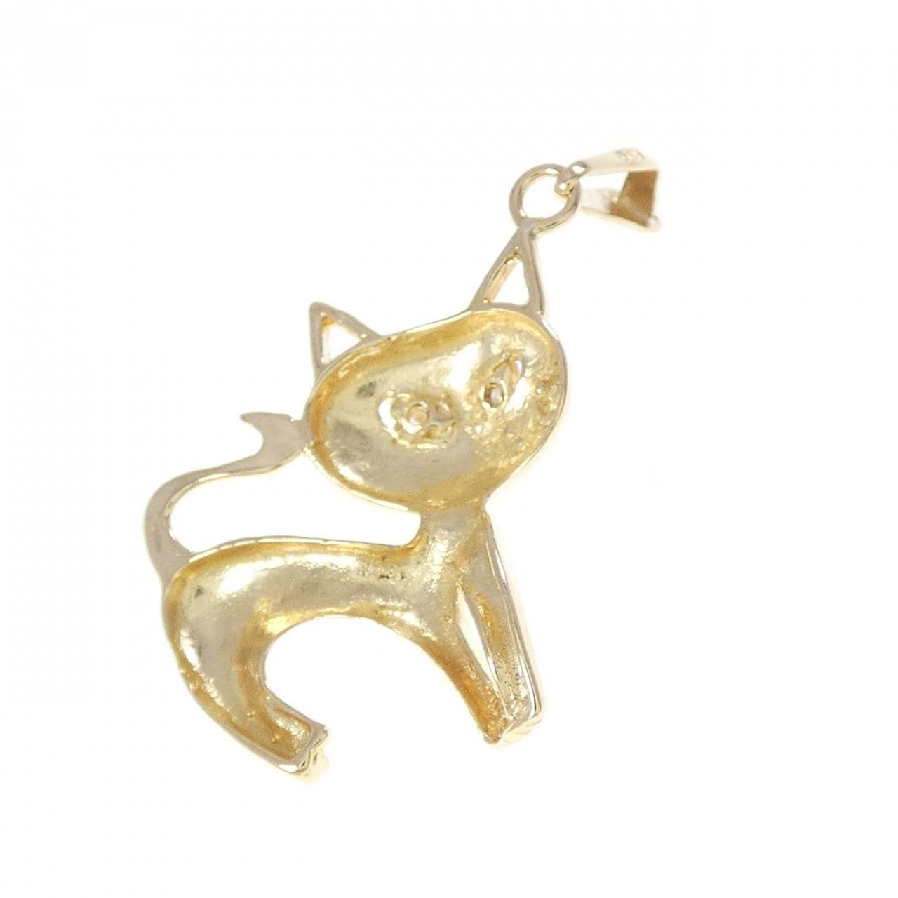K18YG キャット ダイヤモンド ペンダント