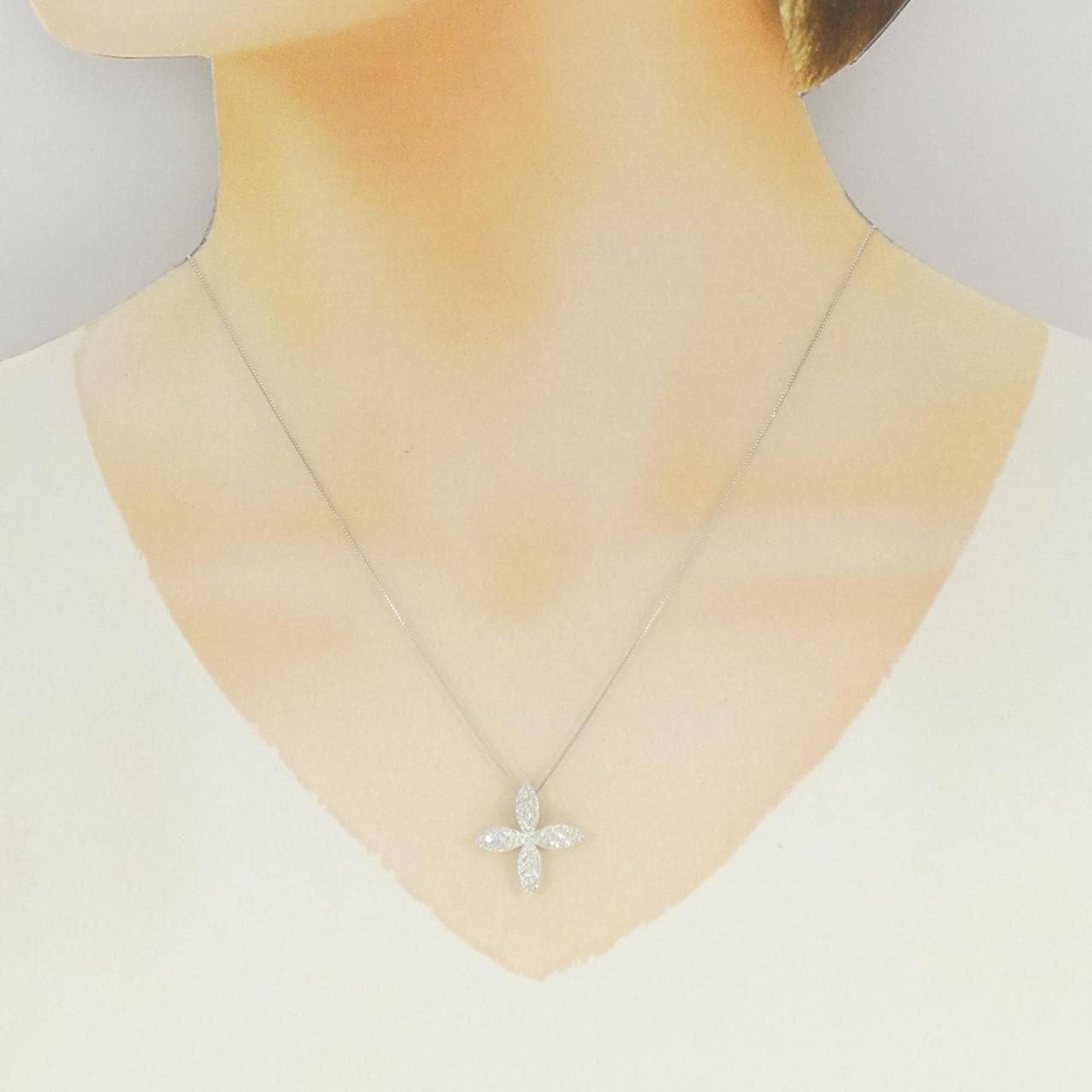 K18WG ダイヤモンド ネックレス 0.27CT