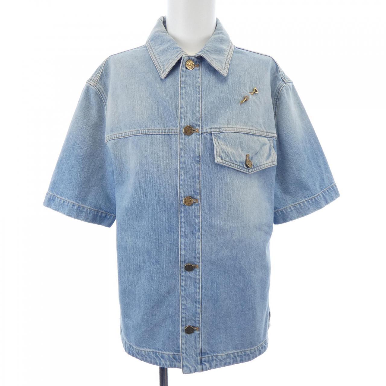 ルイヴィトン LOUIS VUITTON デニムショートスリーブシャツ HLS50WEU6 S／Sシャツ