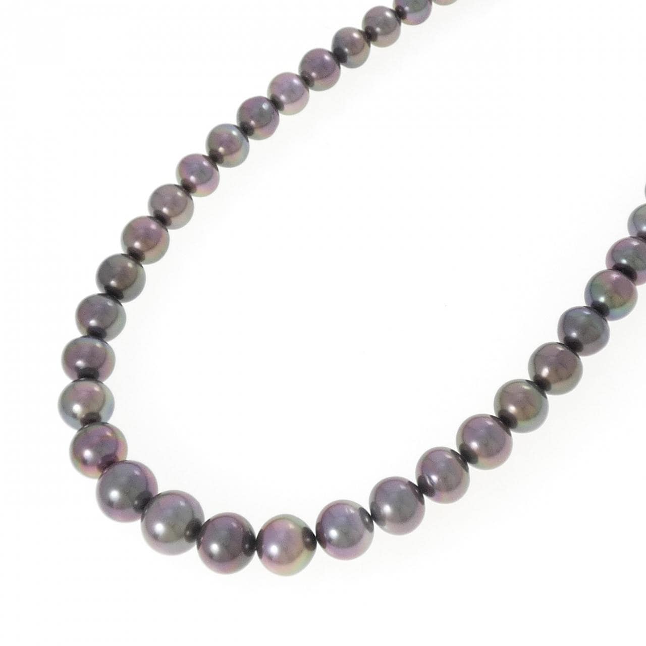 シルバークラスプ 黒蝶パール ネックレス 9-11.5mm