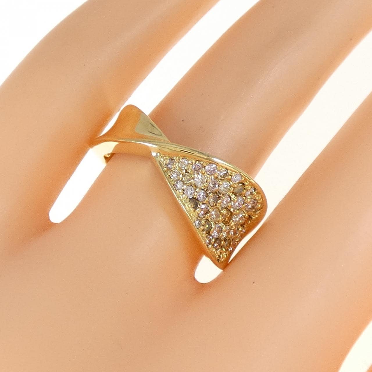 K18YG パヴェ ダイヤモンド リング 0.50CT