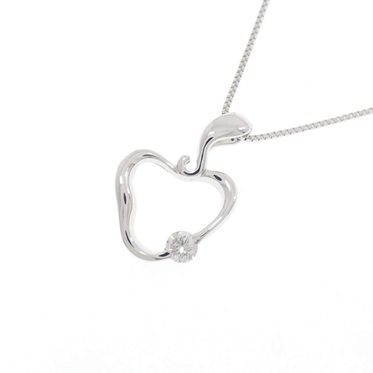 K14WG アップル ダイヤモンド ネックレス