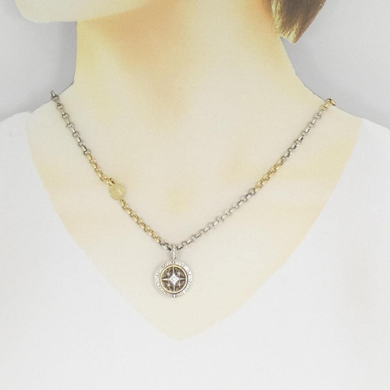 エスジェーエックス 750YG/925 ネックレス 0.07CT