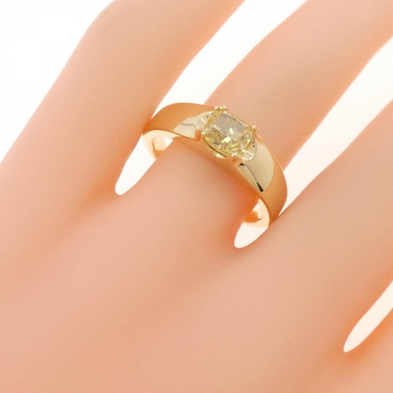 K18YG ダイヤモンド リング 1.00CT FIY SI1 ファンシーカット