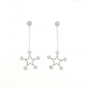 K18WG スター ダイヤモンド ピアス 0.80CT