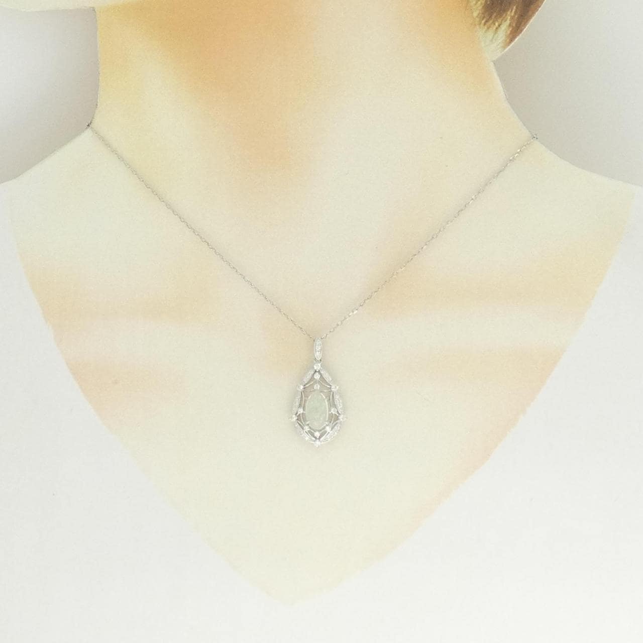PT900/PT850 オパール ネックレス 1.00CT