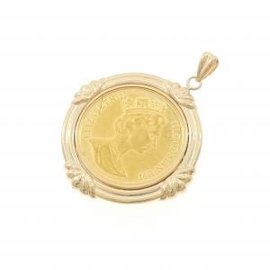 K18YG(枠) コイン ペンダント