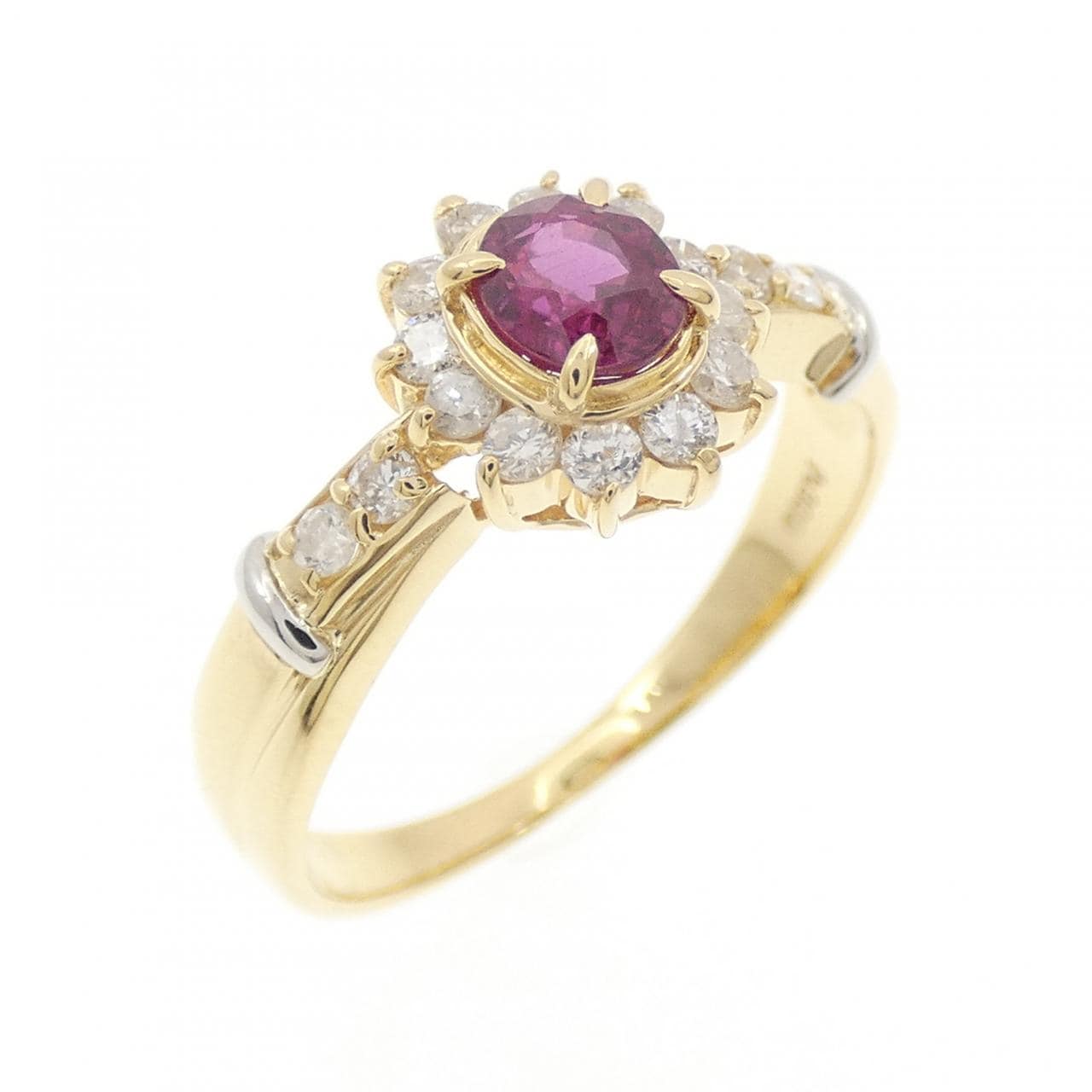 K18YG/PT900 ルビー リング 0.40CT