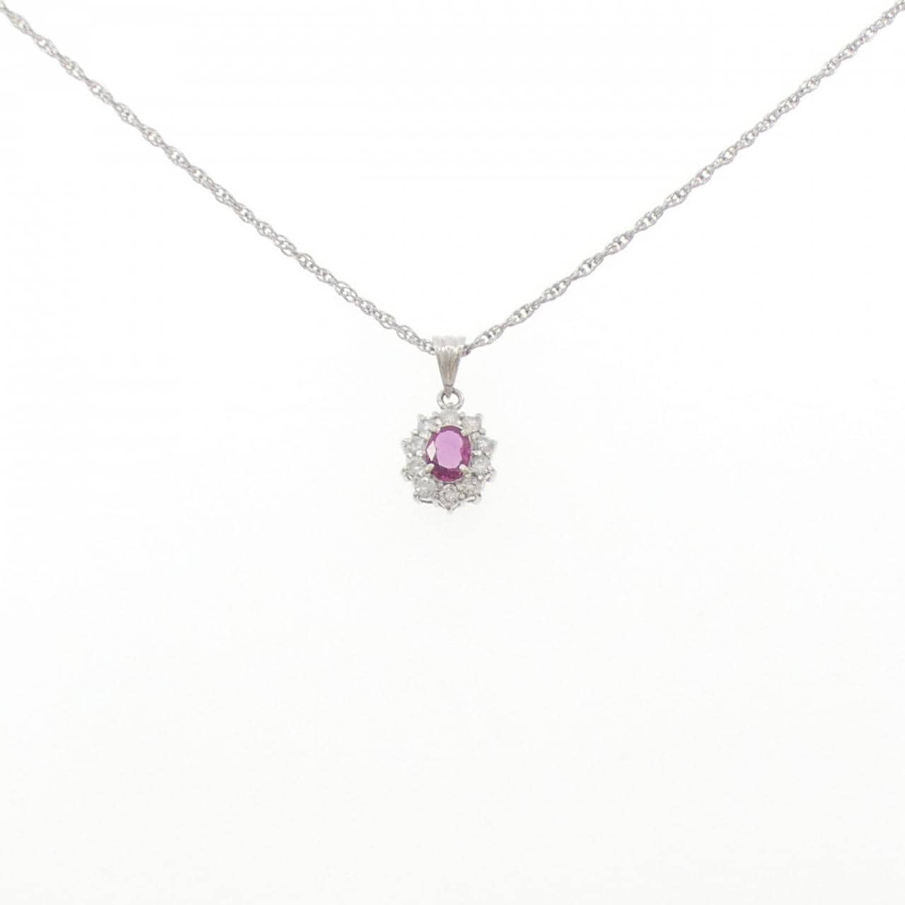 PT/PT850 ルビー ネックレス 0.47CT