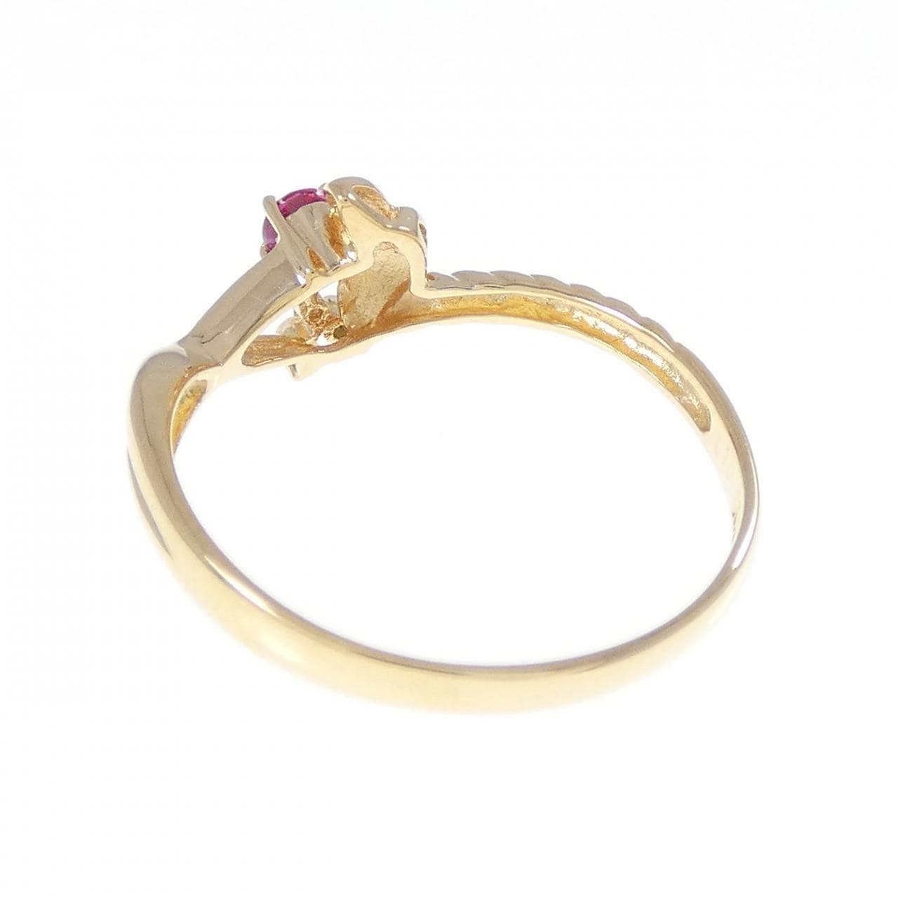 K18YG ruby ring 0.10CT