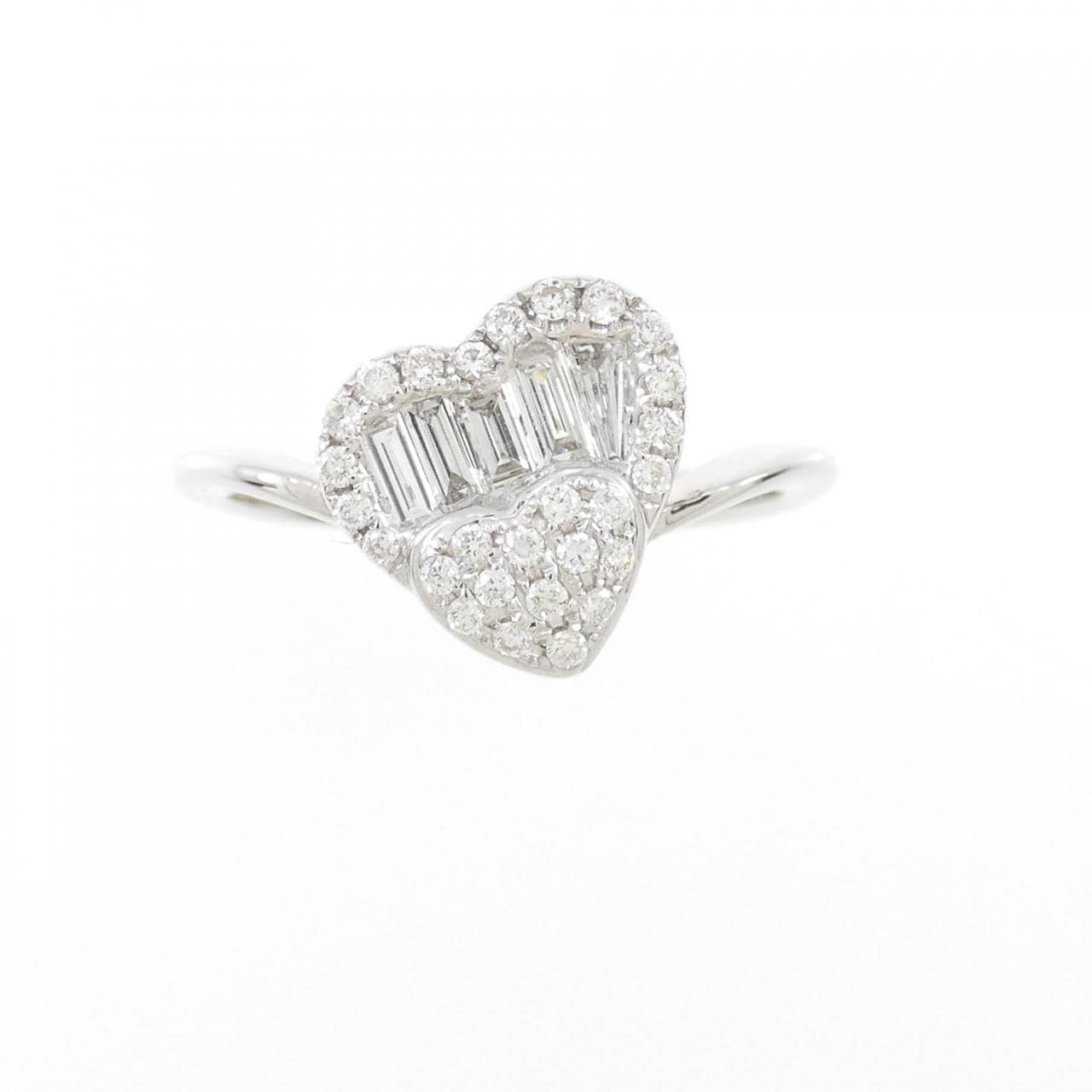 K18WG heart Diamond ring 0.32CT
