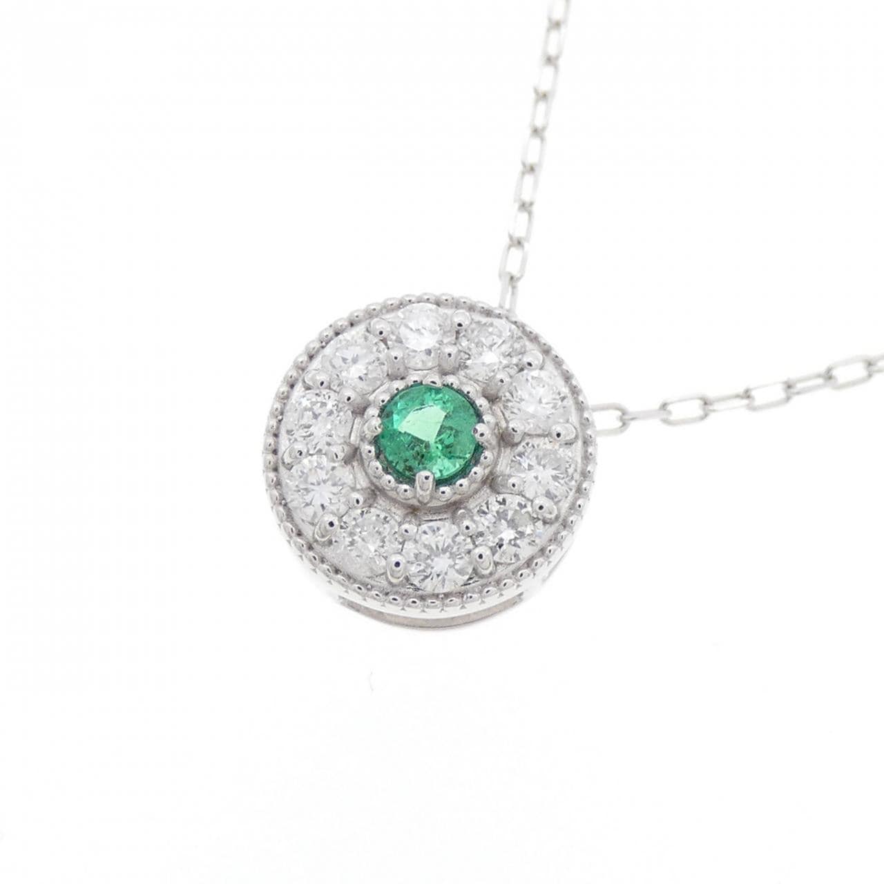 K18WG エメラルド ネックレス 0.08CT