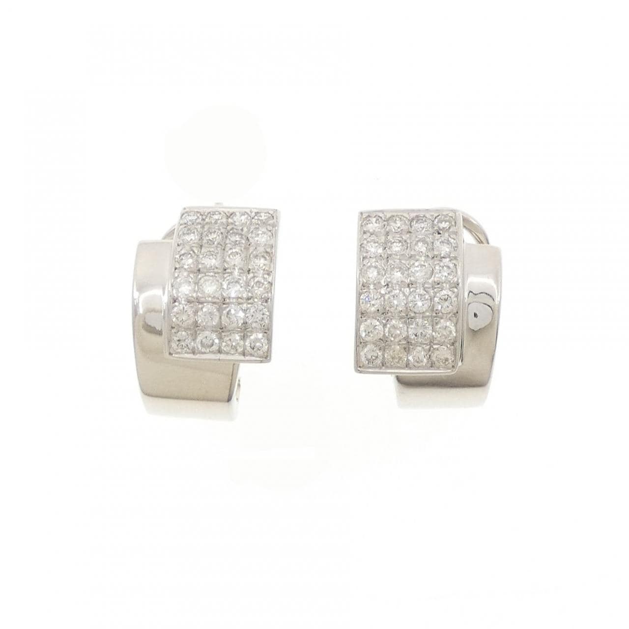 K18WG パヴェ ダイヤモンド ピアス/イヤリング 1.08CT