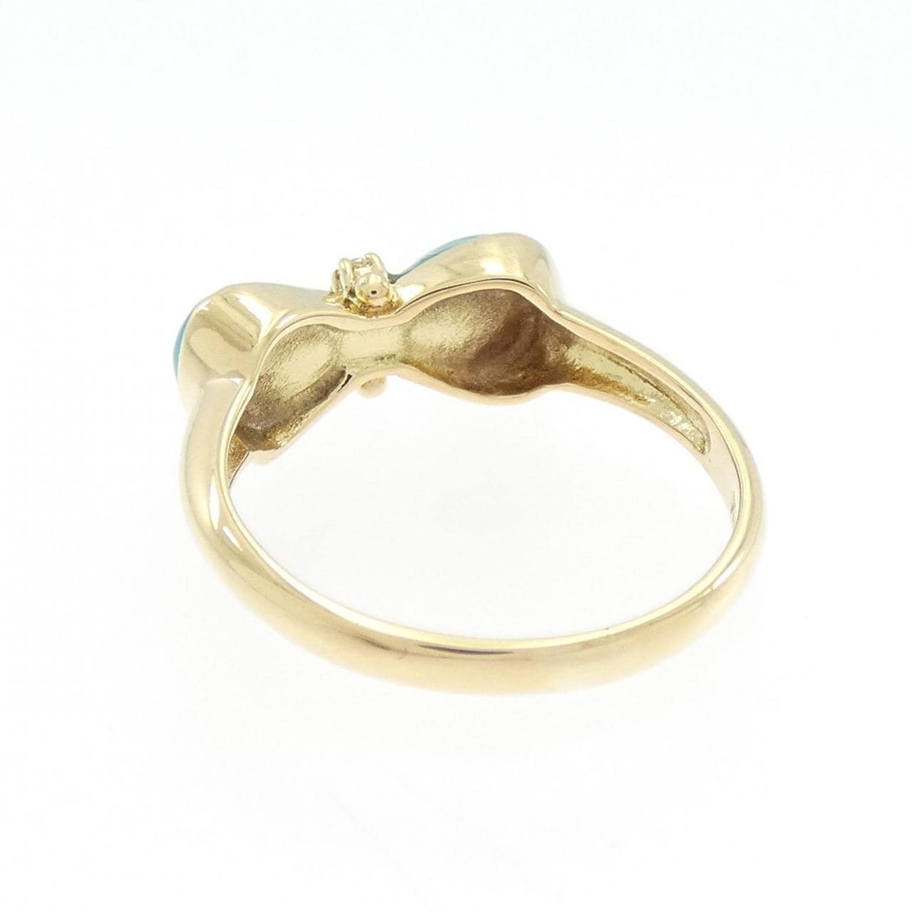 K18YG リボン ターコイズ リング