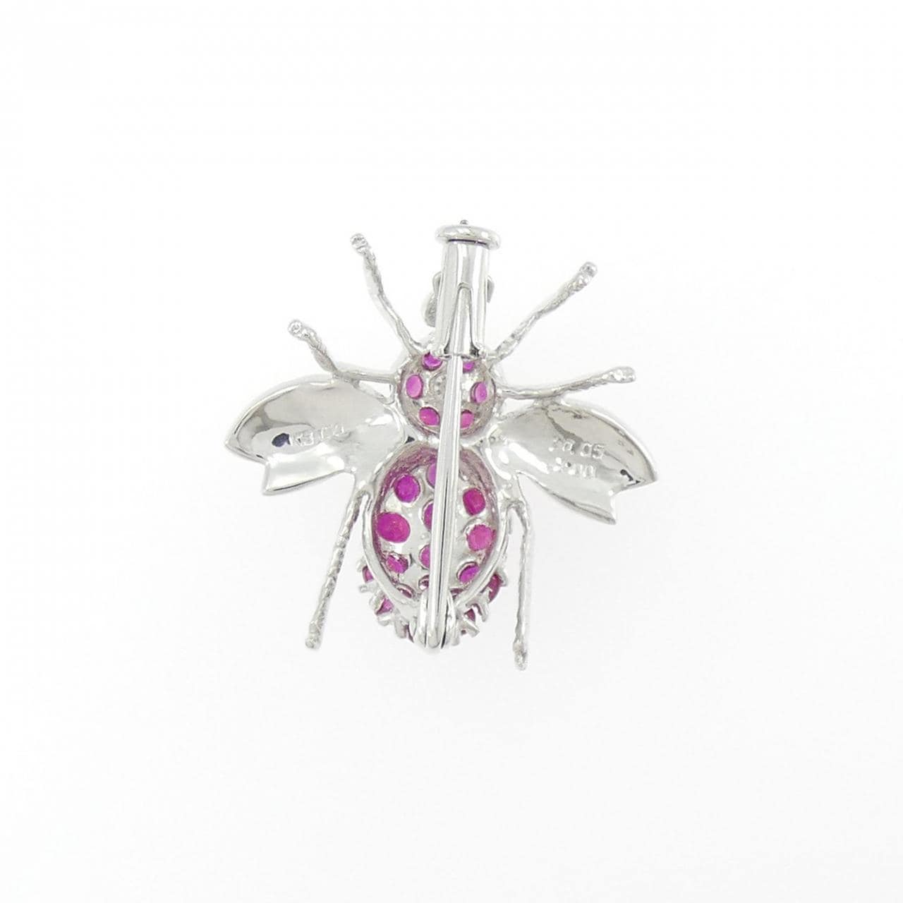 K18WG ルビー ブローチ 1.00CT