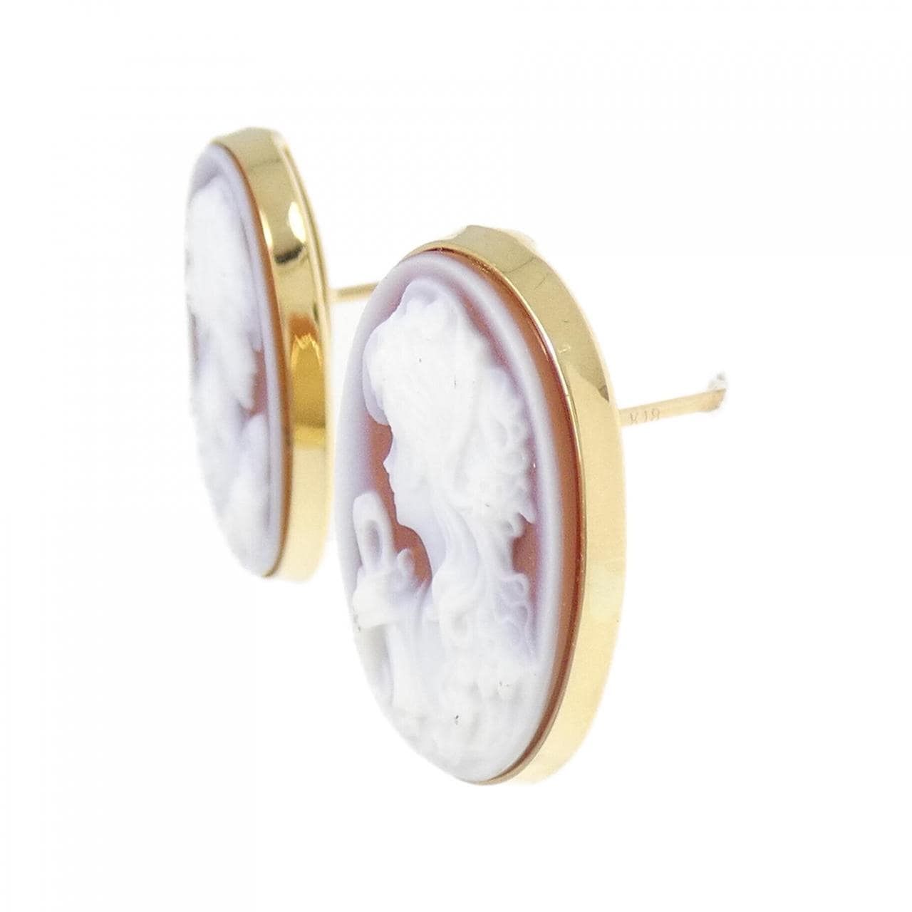 K18YG シェルカメオ ピアス