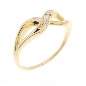 K18YG スリーストーン ダイヤモンド リング 0.03CT