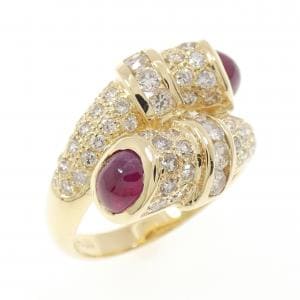 K18YG ルビー リング 1.18CT