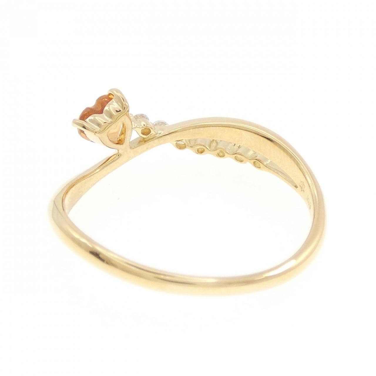 K18YG ハート ガーネット リング 0.31CT