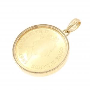K18YG(枠) コイン ペンダント