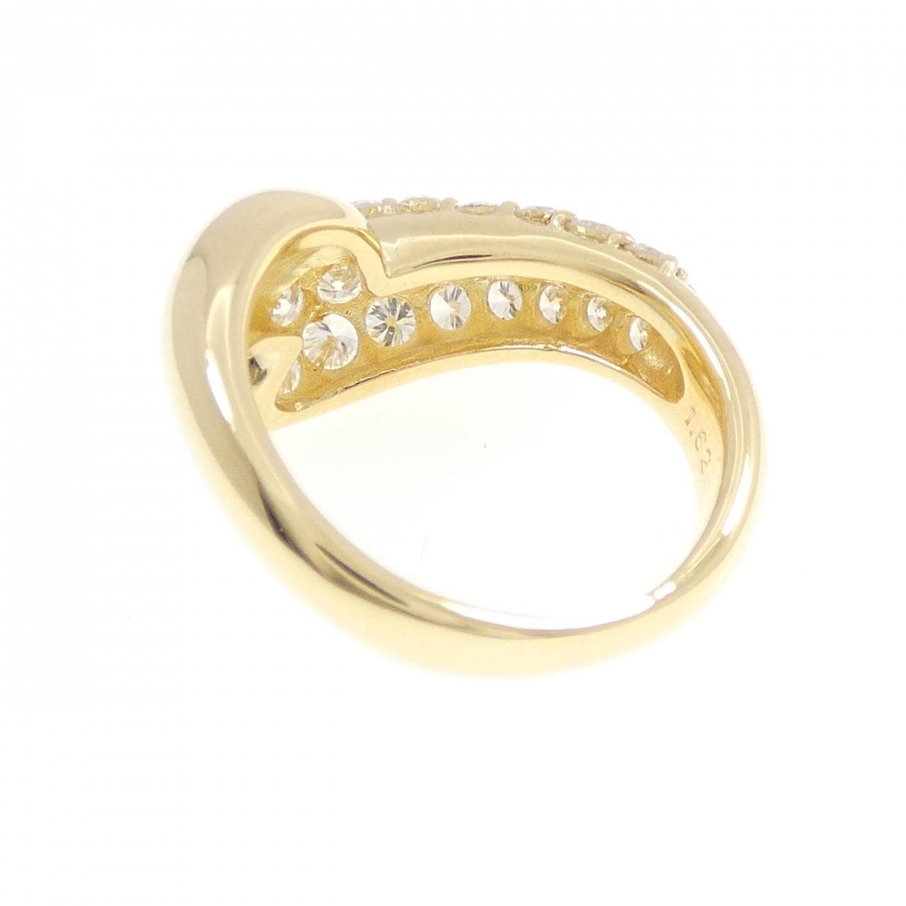 K18YG パヴェ ダイヤモンド リング 1.62CT