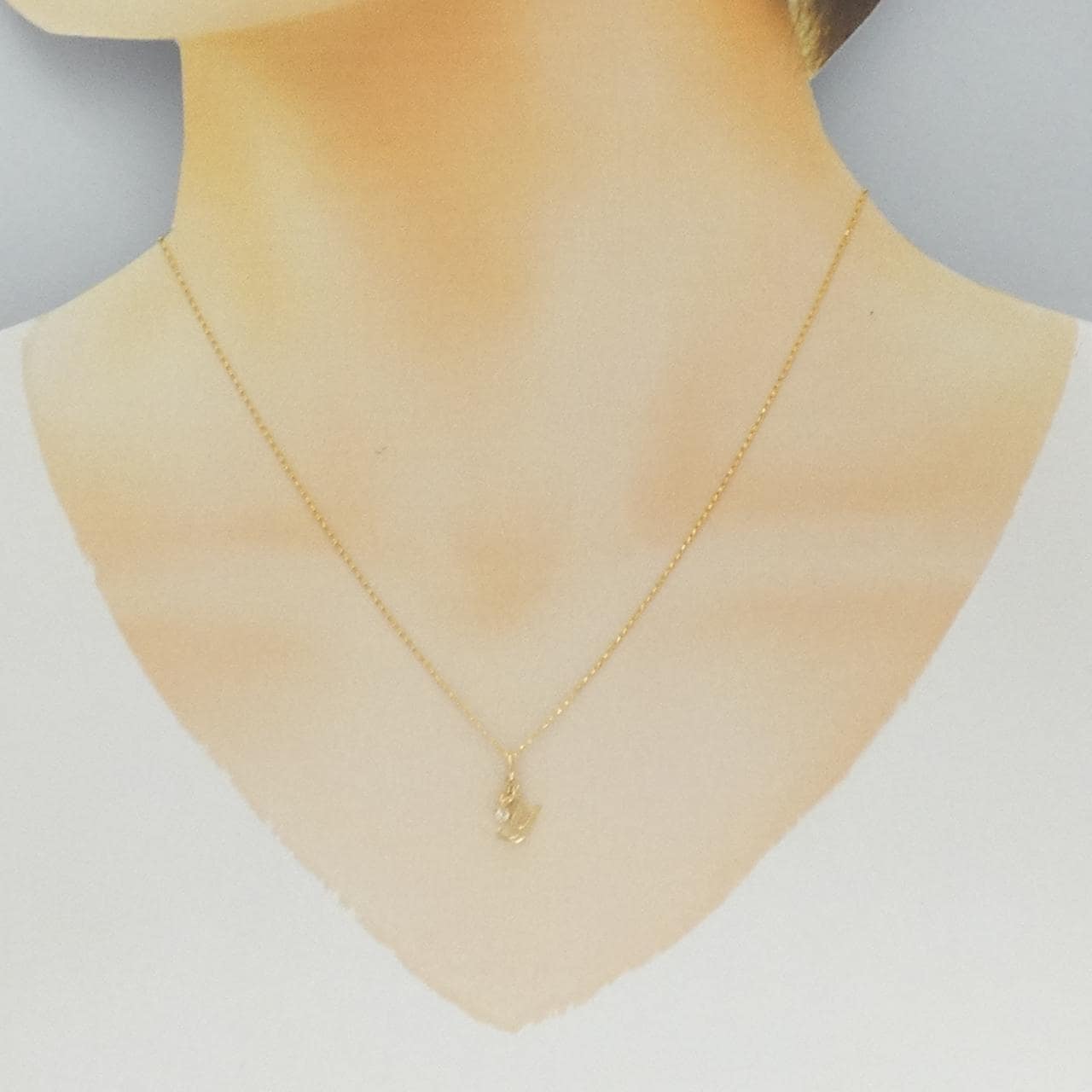K18YG イニシャルY ダイヤモンド ネックレス