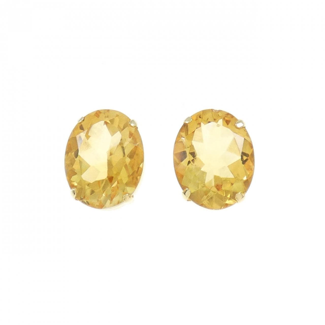 K18YG シトリン ピアス 4.00CT