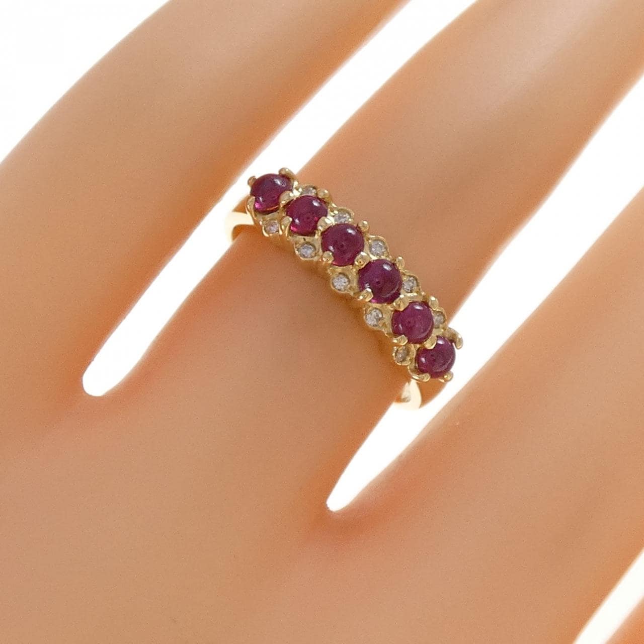 K18YG ルビー リング 0.90CT