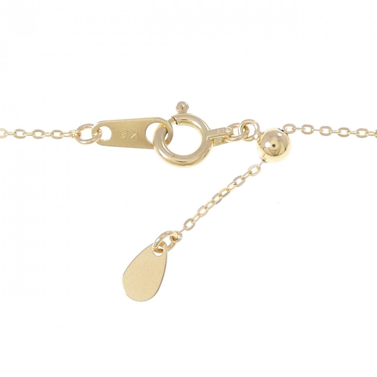 K18YG/PT900 ダイヤモンド ネックレス 0.38CT