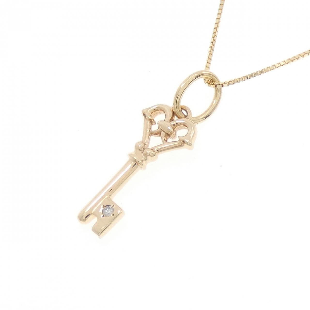 アガット キー ダイヤモンド ネックレス 0.01CT