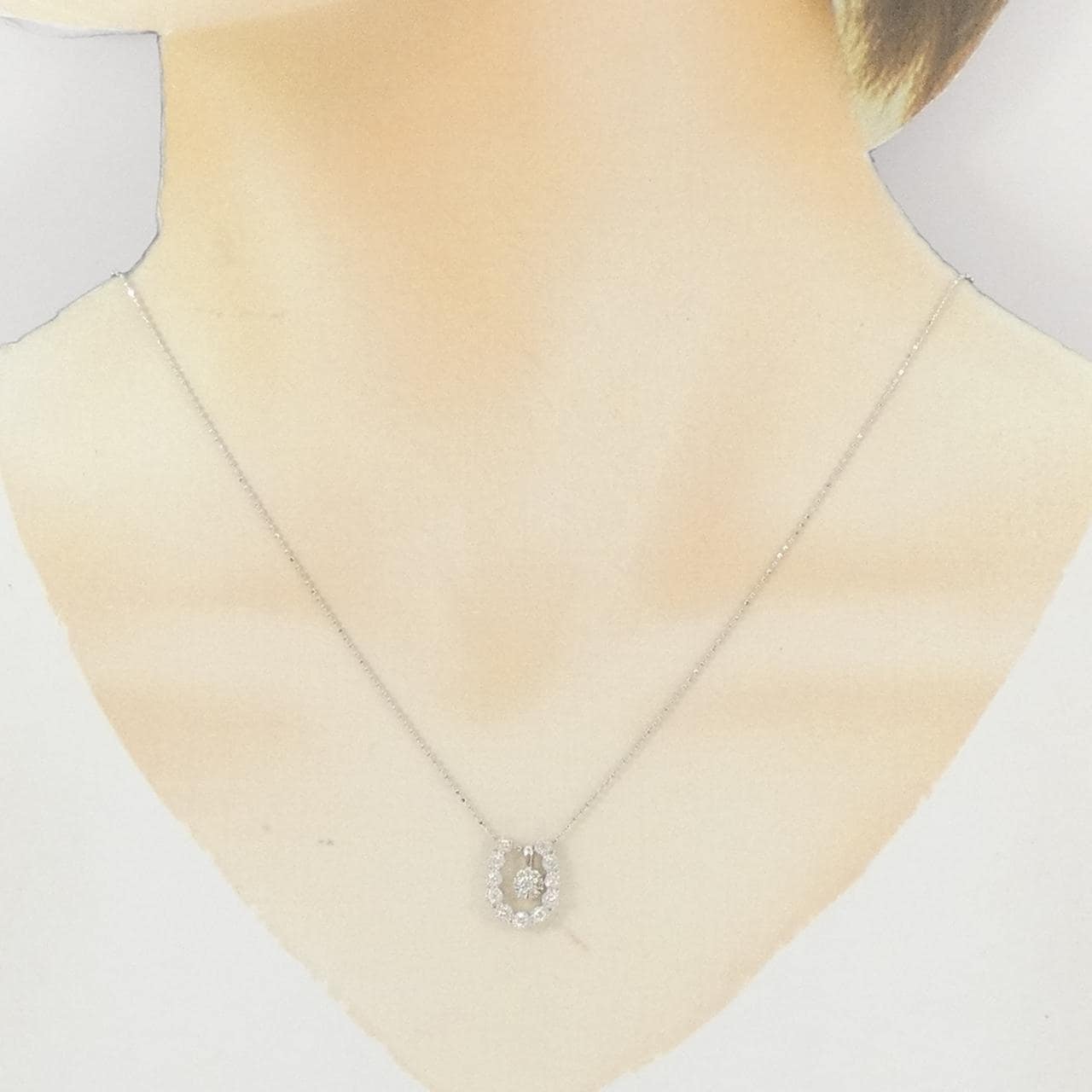 K18WG 2WAY ダイヤモンド ネックレス 0.08CT
