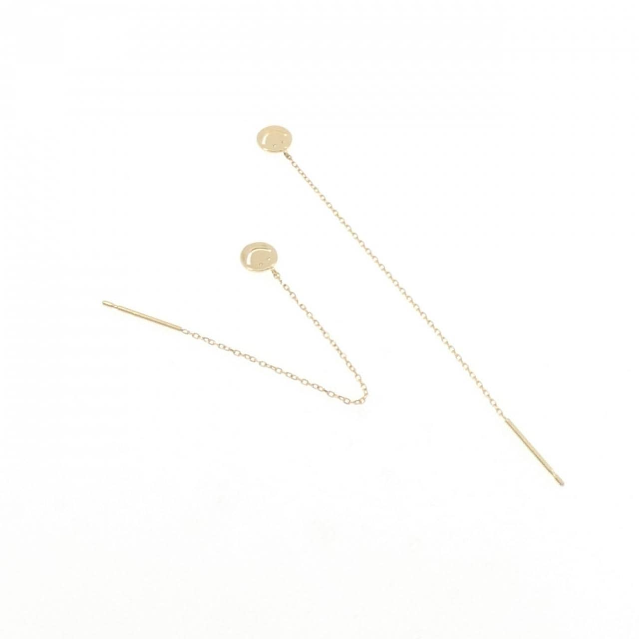 K18YG スマイル ダイヤモンド ピアス 0.016CT