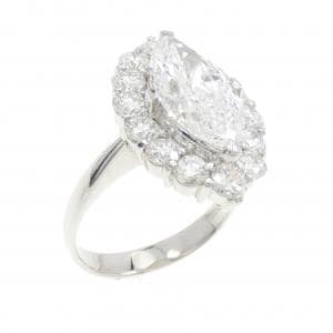 PT Diamond Ring 2.892CT E VS1 Marquise Cut