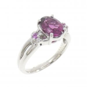 K18WG ガーネット リング 2.40CT