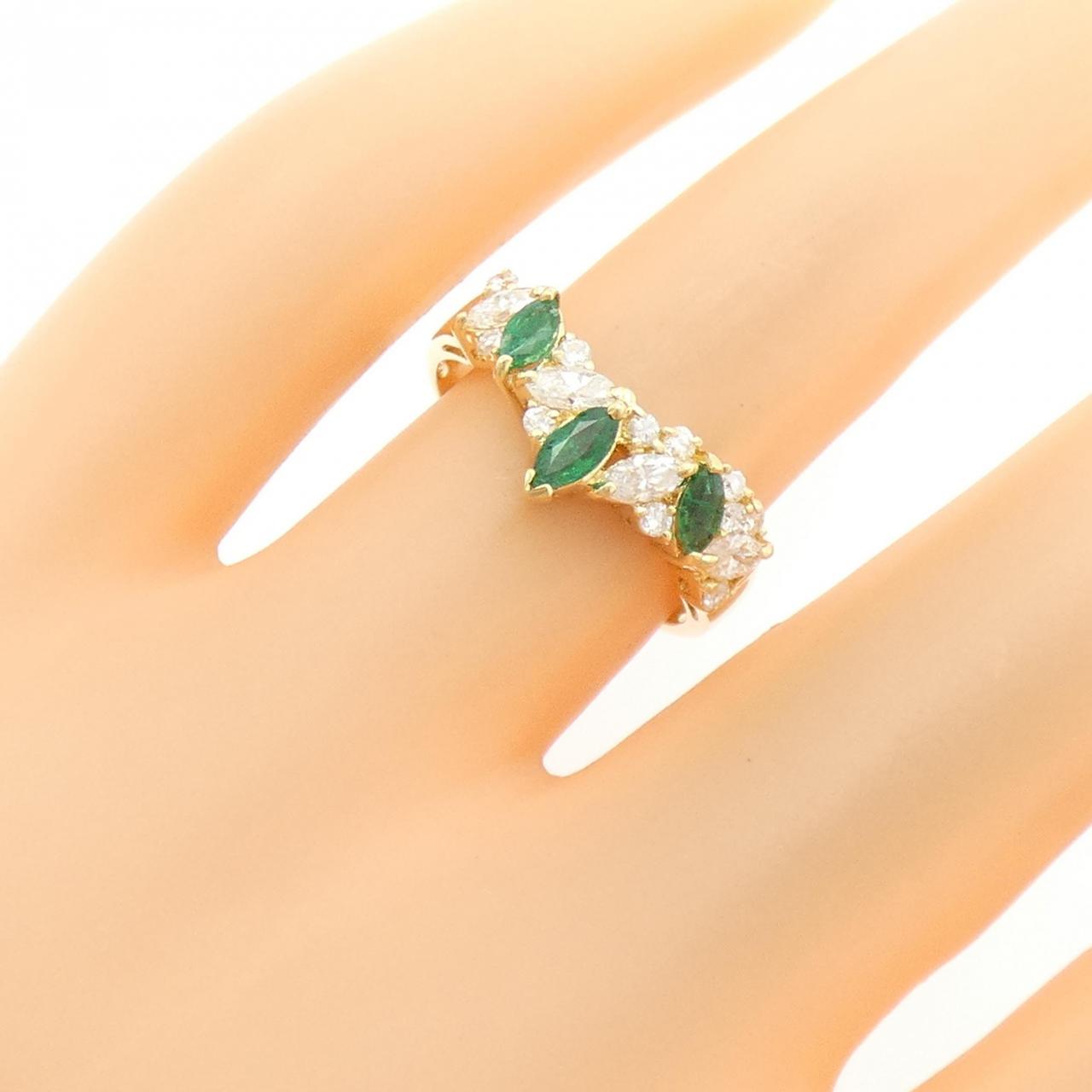 K18YG emerald ring 0.35CT