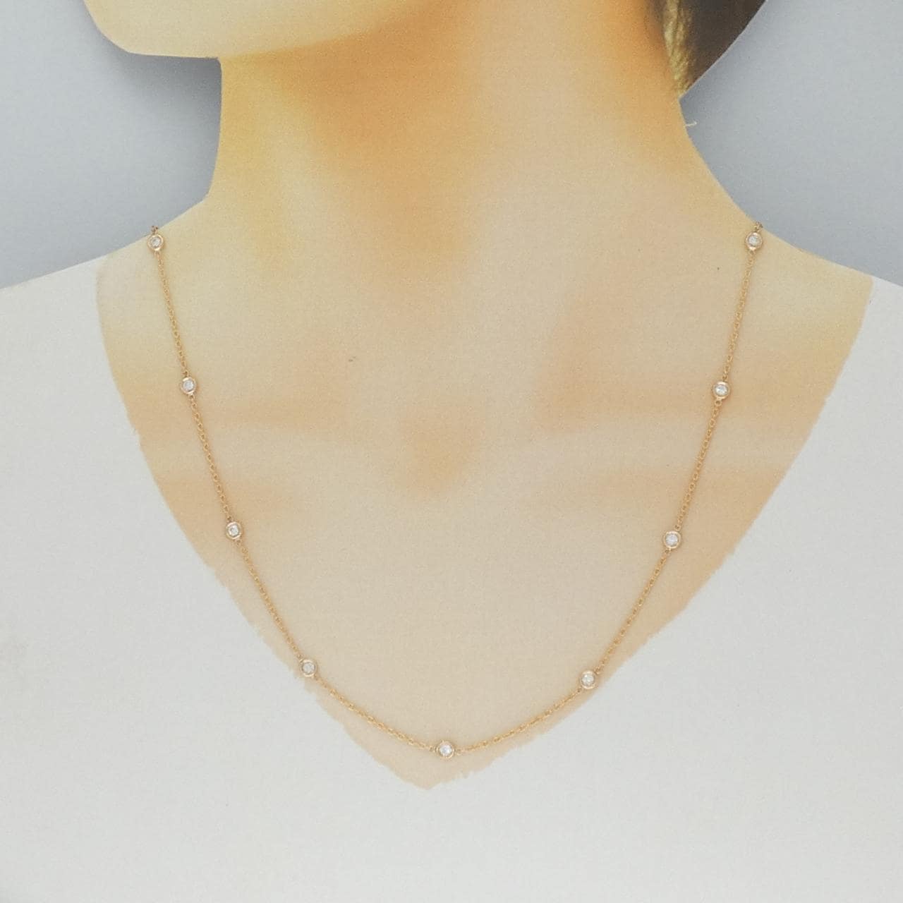 K18PG ダイヤモンド ネックレス 1.10CT