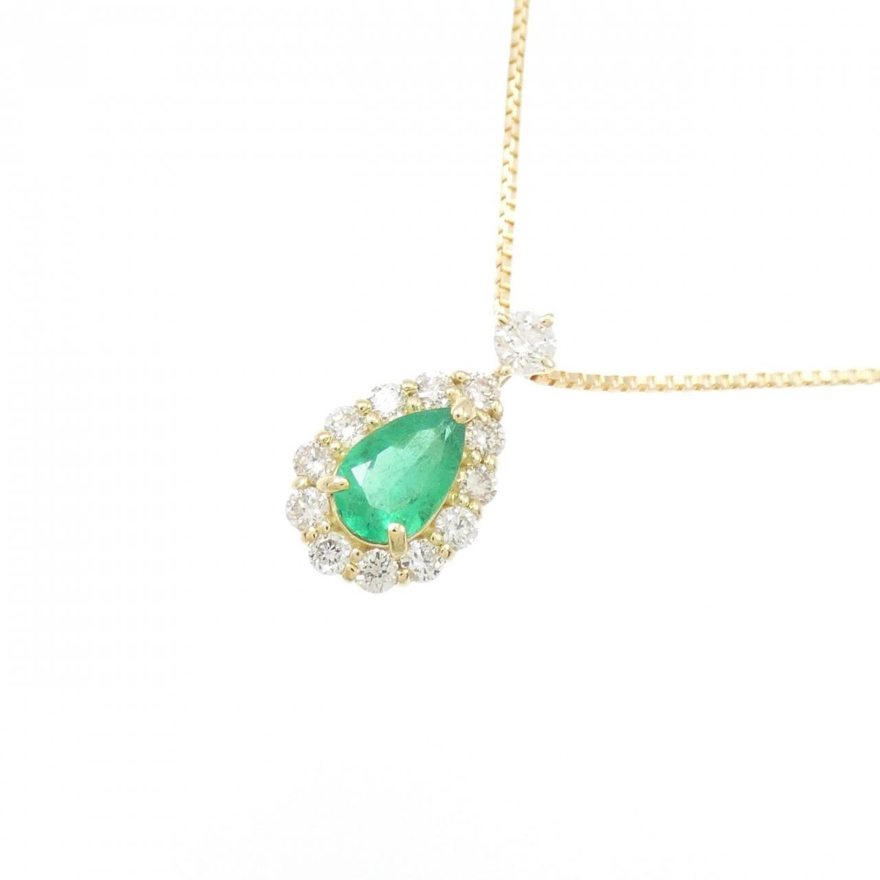 [BRAND NEW] K18YG emerald necklace 0.18CT
