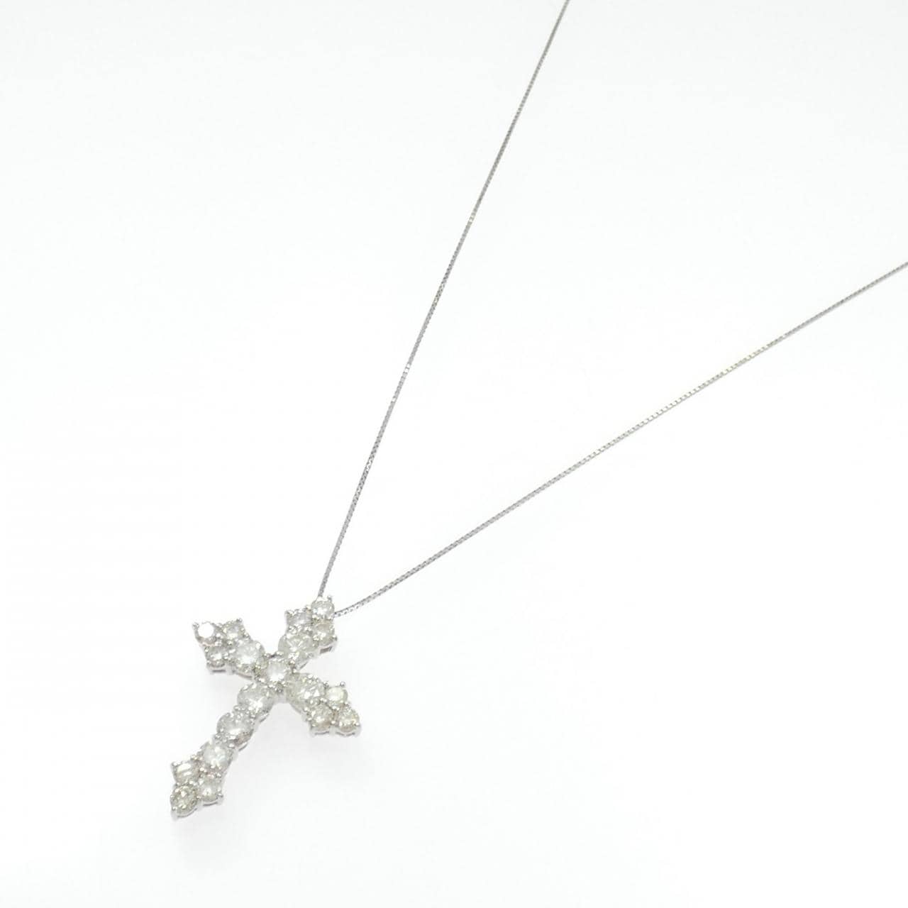 PT900/PT850 クロス ダイヤモンド ネックレス 4.04CT