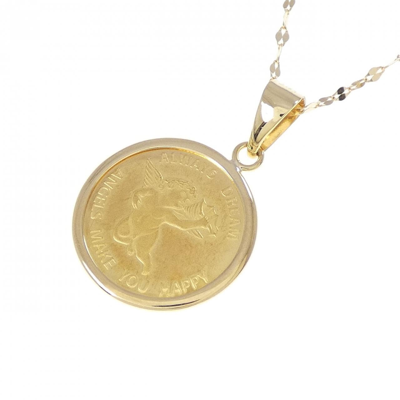 K18YG(frame)/K18YG coin necklace