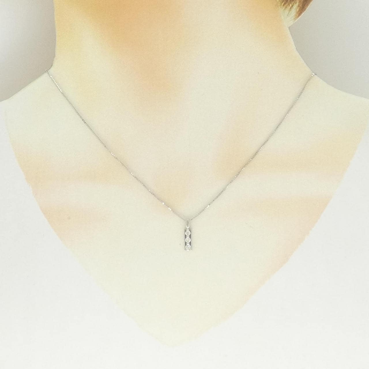 K14WG ダイヤモンド ネックレス 0.15CT