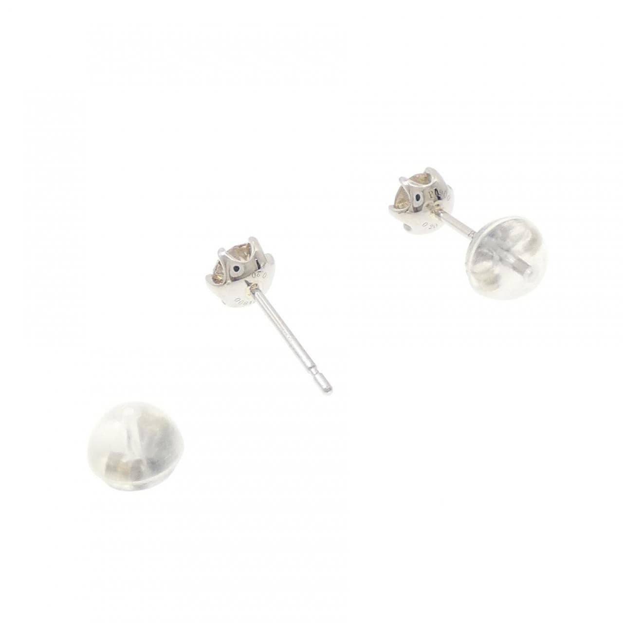 PT900 ソリティア ダイヤモンド ピアス 0.40CT