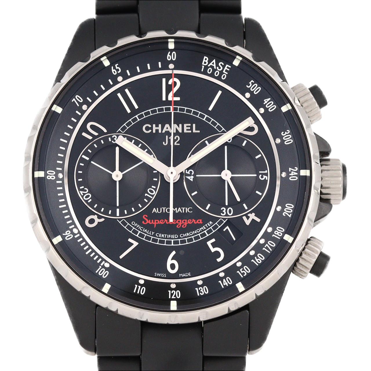 シャネル J12スーパーレッジェーラクロノグラフ セラミック H3409 セラミック 自動巻