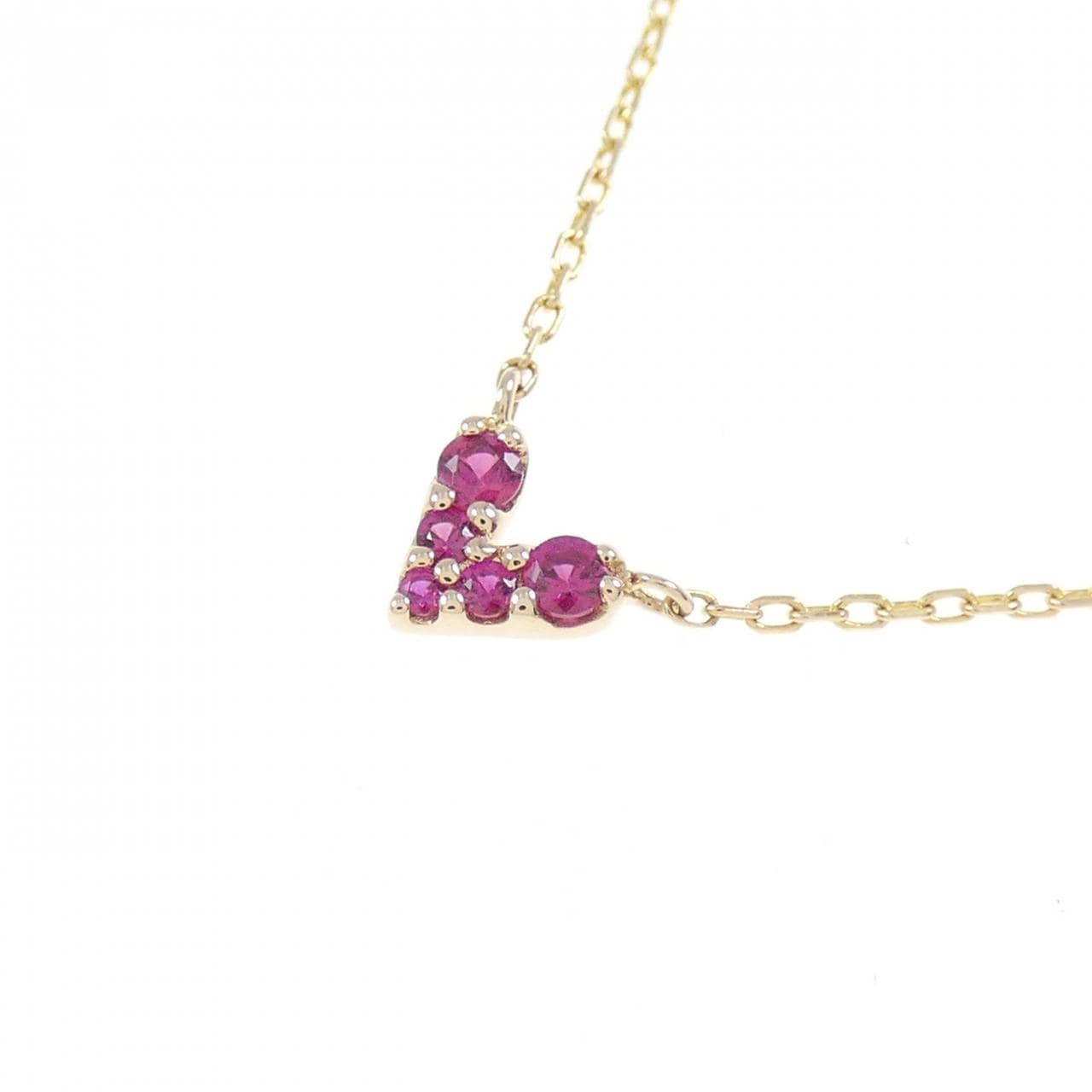 PONTE VECCHIO Heart Ruby Necklace 0.05CT