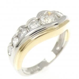 PT900/K18YG ダイヤモンド リング 1.01CT